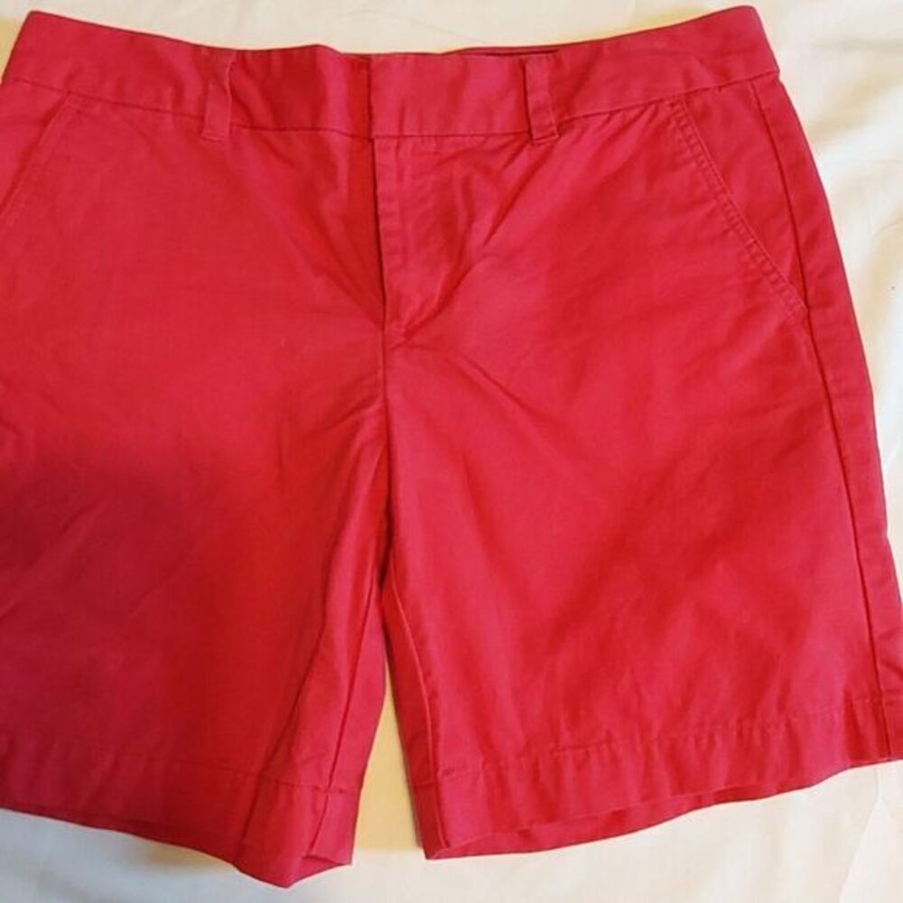 Tommy Hilfiger Chino Womens Flat Front Size 8 Raspberry Red Casual Summer Shorts